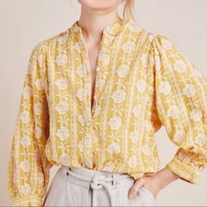 Anthropologie pilcro embroidered blouse